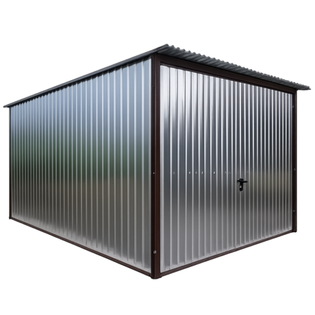 Garaz blaszany 3x5  brama uchylna